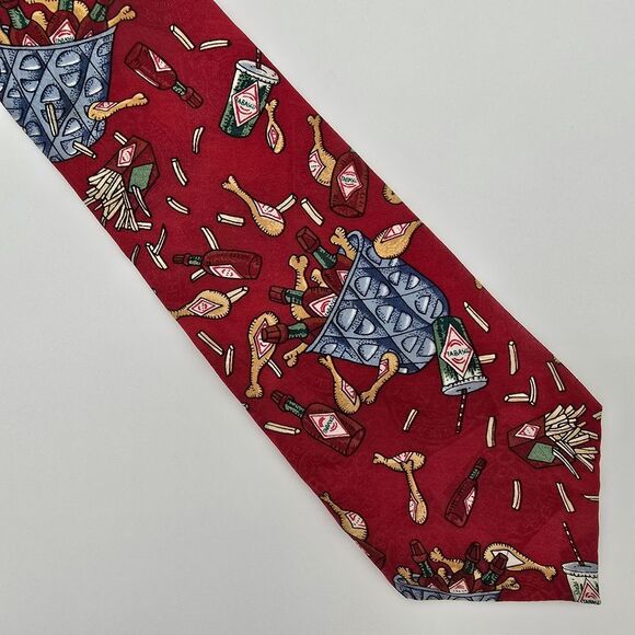 VTG Tabasco Fried Chicken Men's Silk Tie 4x58 - Picture 1 of 7